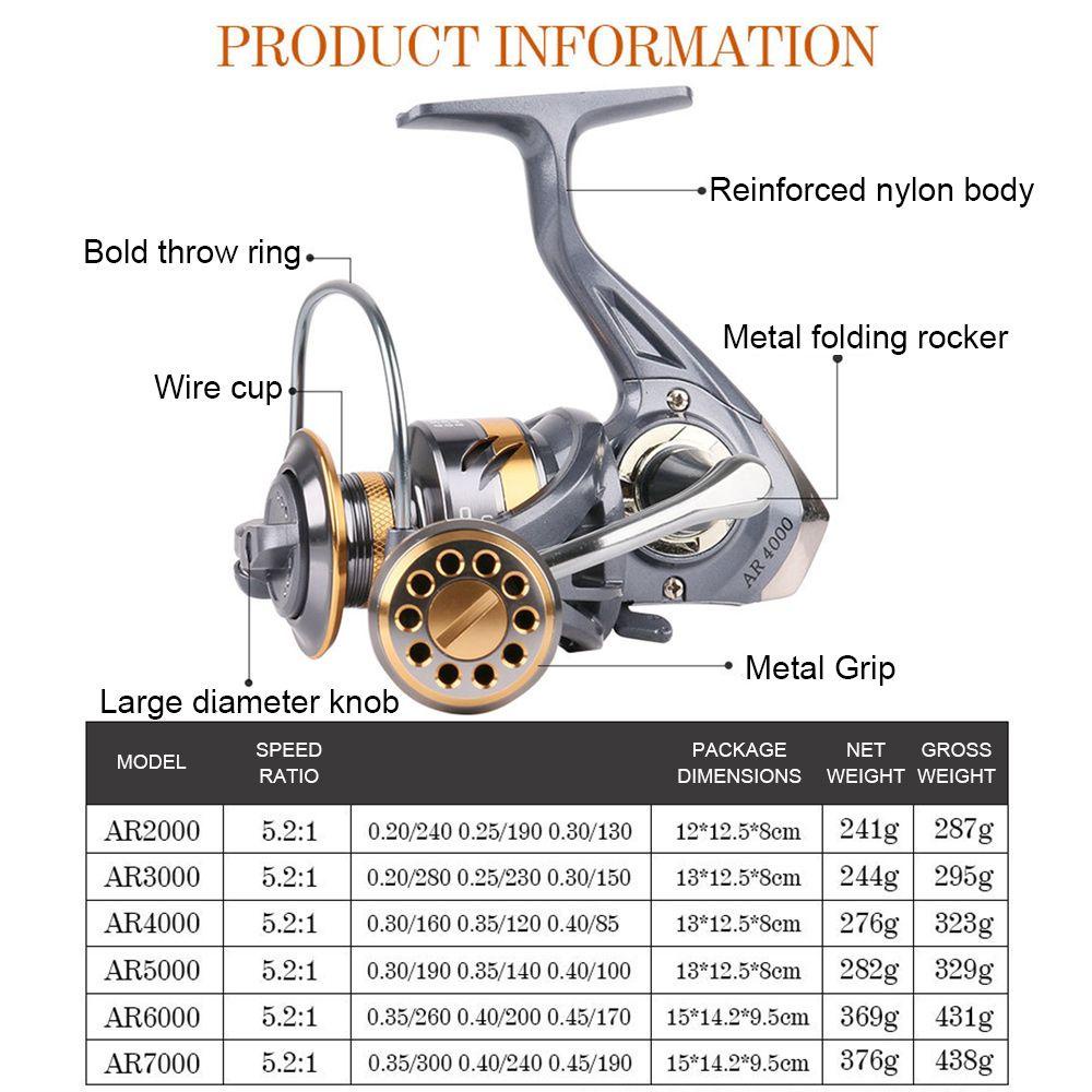 TOP Spinning Fishing Reel Alat Pancing Camping Baru All Metal Metal Roda