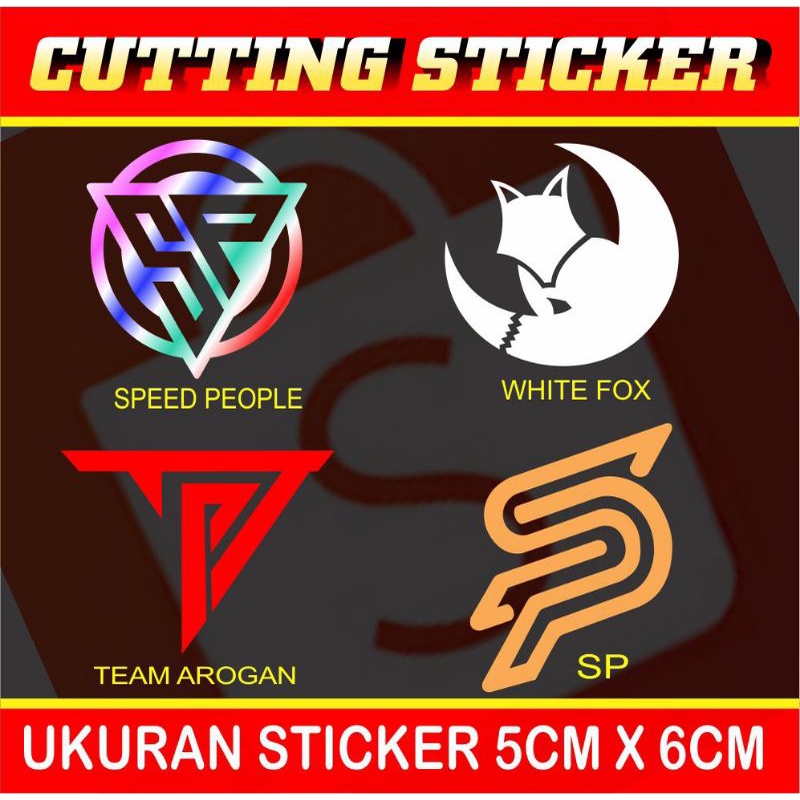 cutting stiker logo whitefox/speedpeople/teamarogan/sp