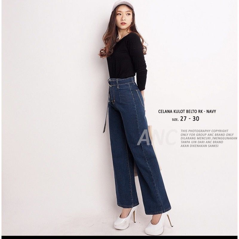 Celana Wanita Jeans Kulot Belto / CELANA JEANS REMAJA / CELANA REMAJA / CELANA JEANS WANITA / CELANA