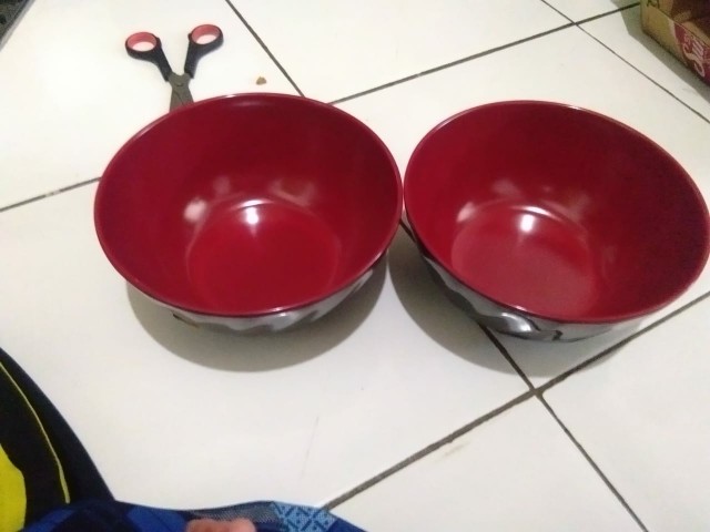 2 Pcs Mangkok Ulir Miring Merah Hitam 7 Inchi Golden Dragon W-07a3