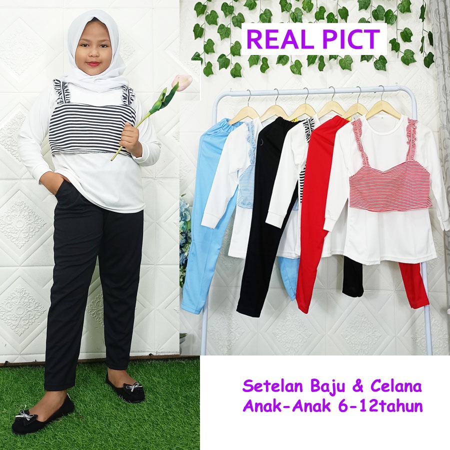 SHERINA SETELAN BAJU DAN CELANA ANAK 6-12Tahun GL FASHION