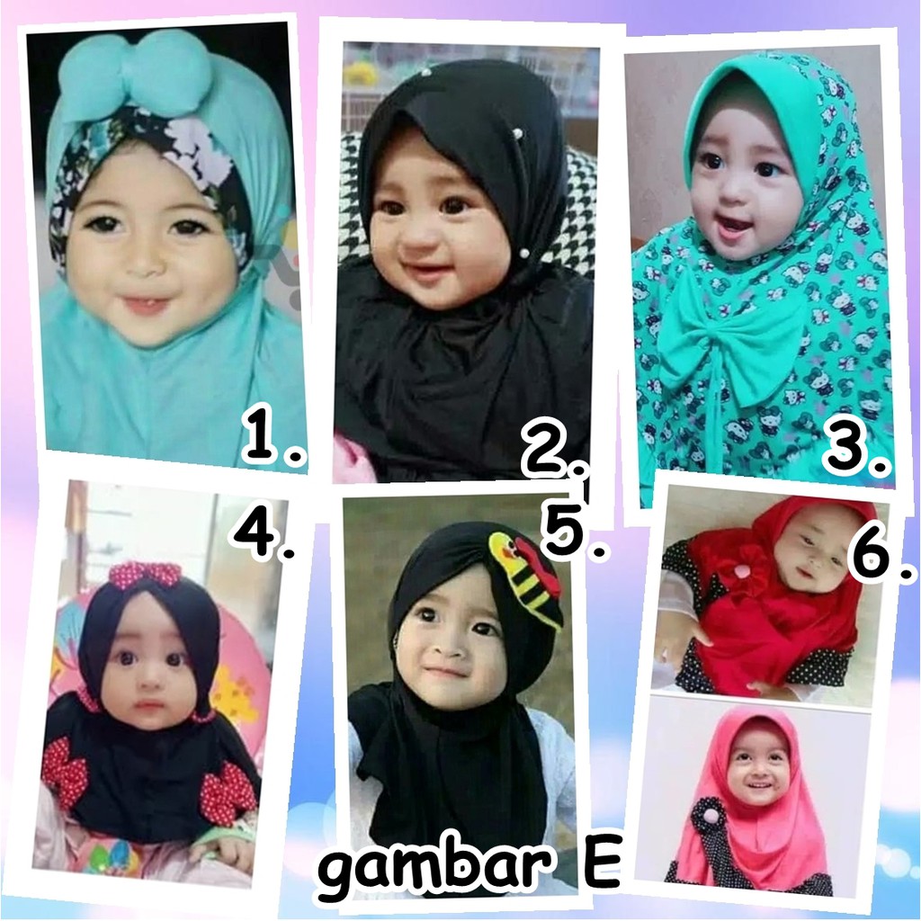 (0-3 tahun) kerudung anak bayi katalog / jilbab bayi / hijab lucu-E