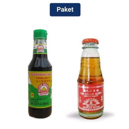 Golden Mountain Seasoning Soy Sauce 200 mL + Oh Guan Hing Minyak Wijen Matahari 100 mL
