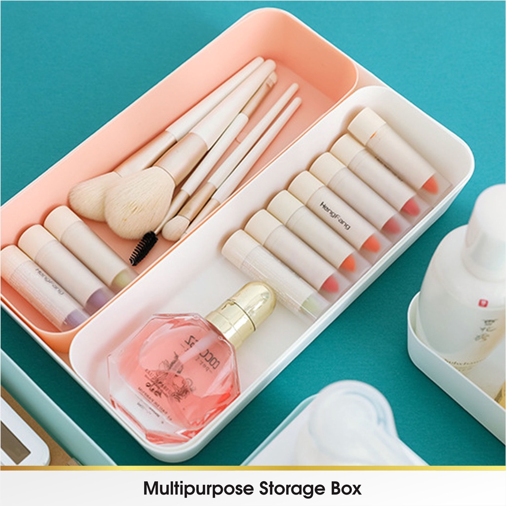 Rak Storage Drawer Kotak Pembatas Sekat Penyimpanan Laci Organizer Organiser Stationery Sendok Meja Dapur Kosmetik Sumpit Sendok Plastik