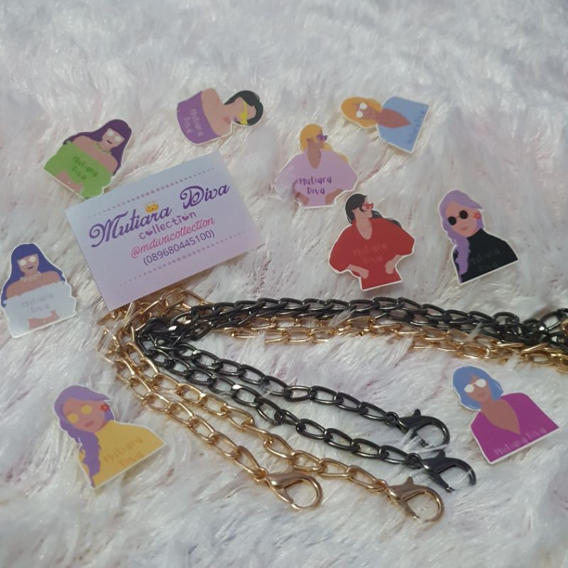 strap mask korea / strap masker rantai big gold / black metal