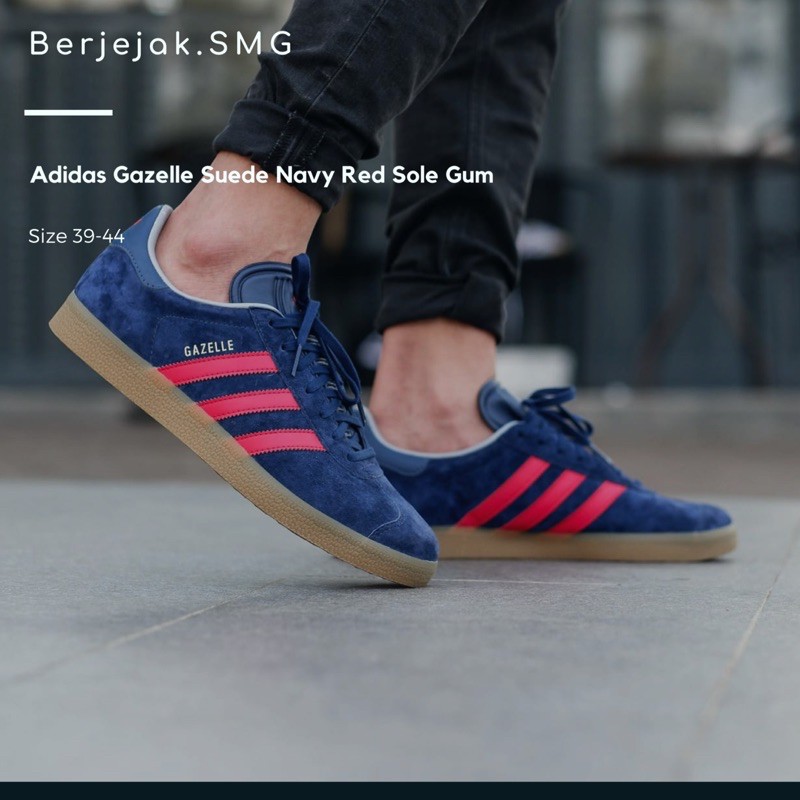 adidas gazelle red gum sole