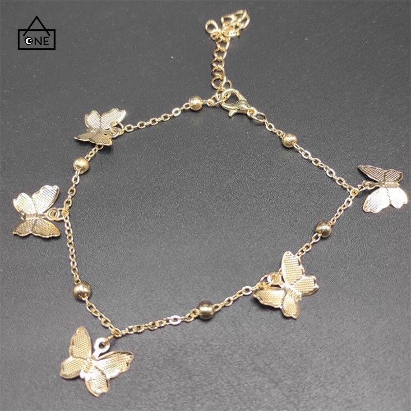 COD❤Gelang Kaki Wanita Kupu-kupu Baru Fashion Aksesoris Hadiah Pacar Berongga Gelang A one