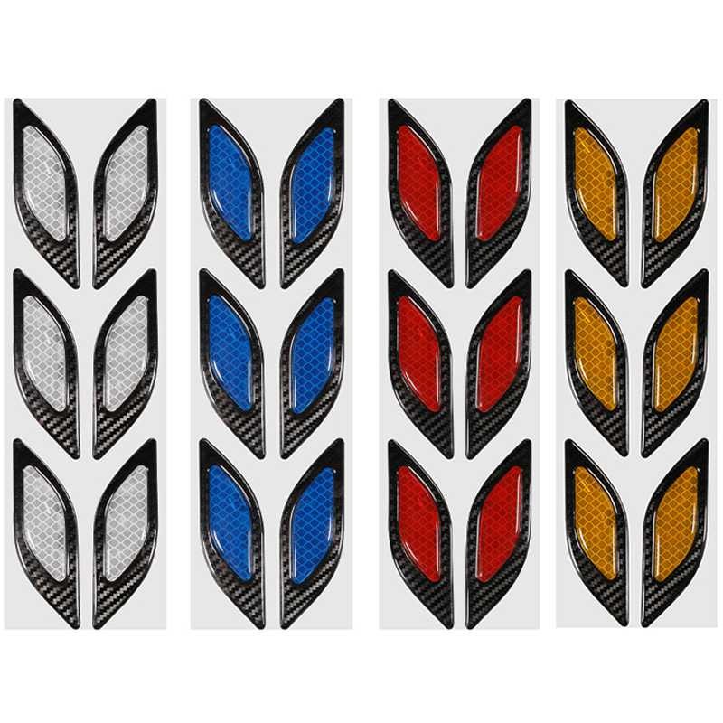 Paling Dicari ! LARATH Carbon Fiber Car Sticker Auto Warning Decal Strips 6PCS - 1183