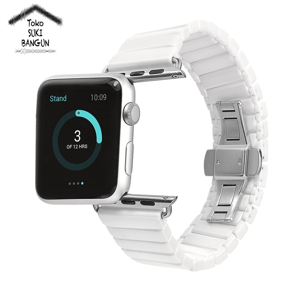 Strap Apple Watch Series Ultra 8 7 6 5 4 3 2 1 49mm 45mm 44mm 42mm Solid CERAMIC Bracelet TALI JAM