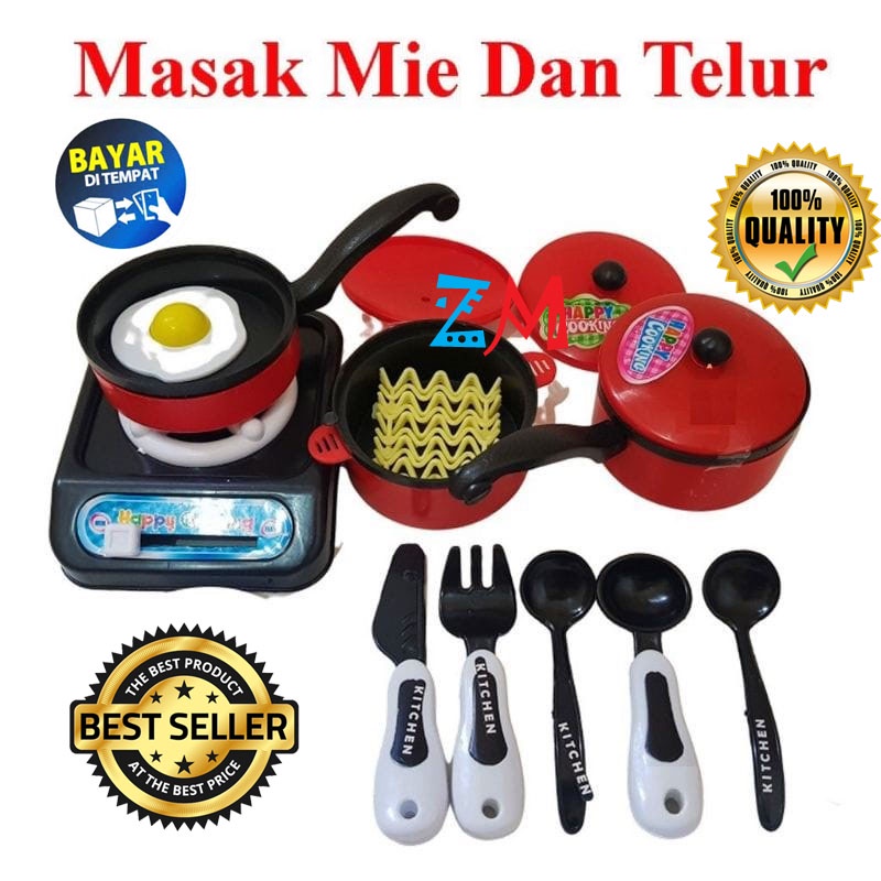 Mainan Anak Masak Masakan Mie Telur Ceplok / Mainan Anak Dapur Set / Cooking Set / Mainan Anak