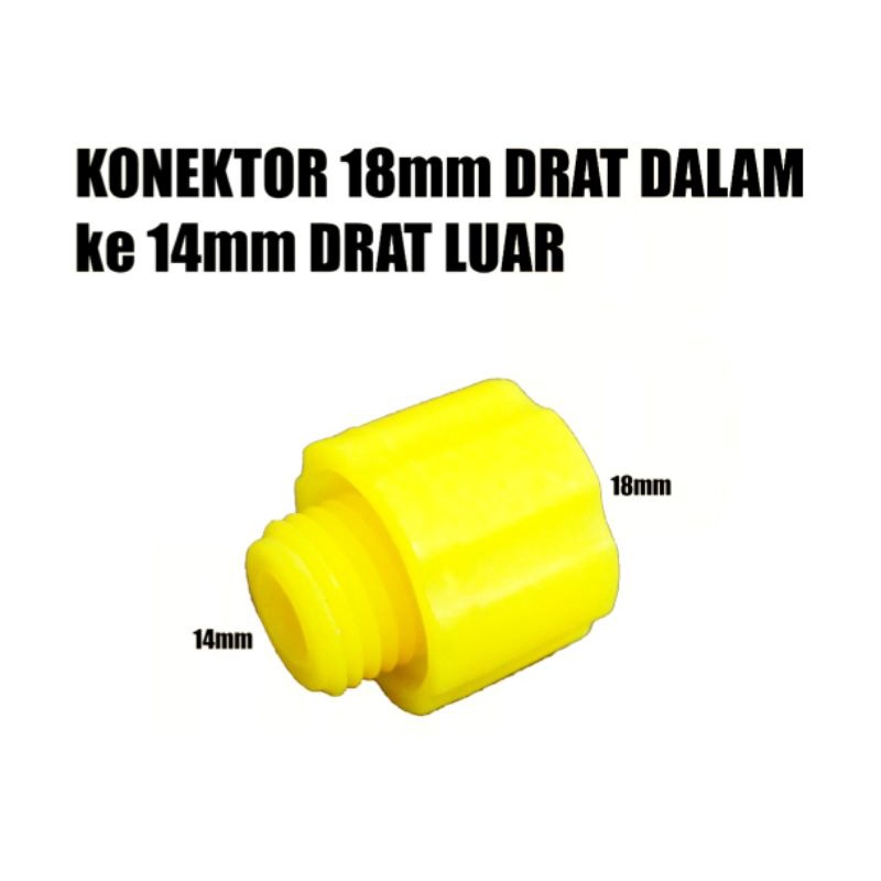 Konektor 18mm Drat Dalam ke 14mm Drat Luar FEFARM