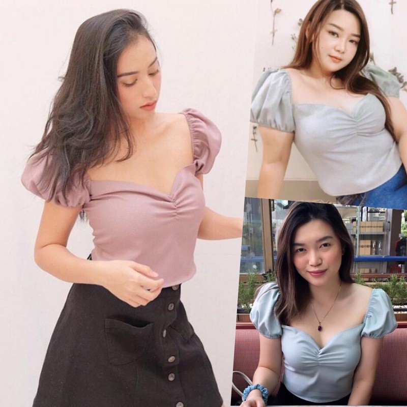 Sabrina Top Korea Lucy Crop Top Jumbo (XL, XXL, XXXL, XXXXL)