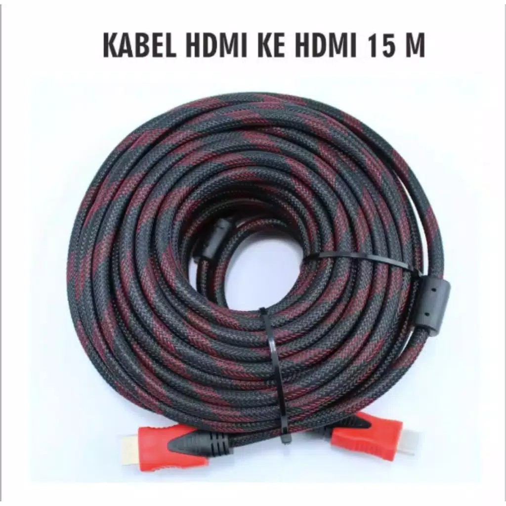 KABEL HDMI 15M SERAT JARING HDMI TO HDMI 15 m 1080P V1.4 3D HQ