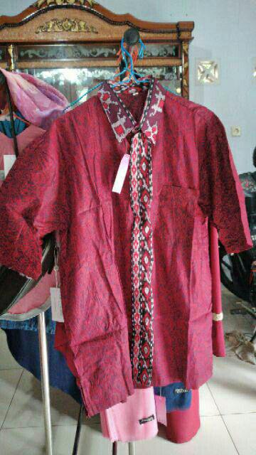 Batik Couple Keluarga - Bisa Cod - Couple Batik Indonesia Sarimbit Gmis Familly Set Batik Putra Hadi
