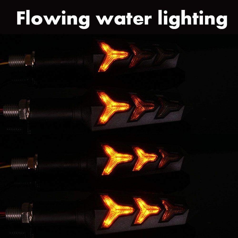 Lanfy Lampu Motor Universal 2PCS Amber Bendable Flowing LED Indikator Lamp