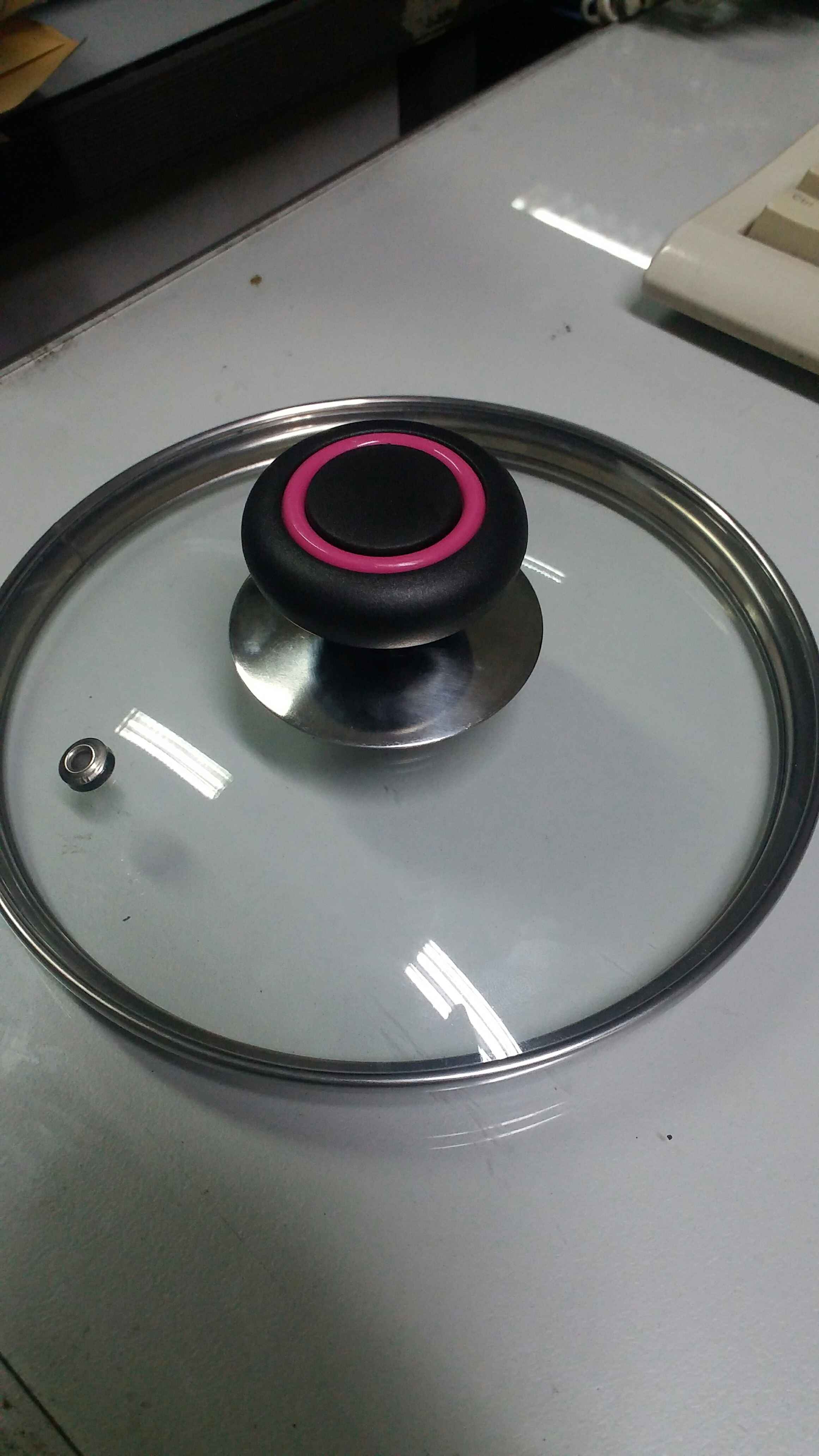 Tutup Panci Kaca Dengan Kaki Diameter +/- 15.8 Cm (uk. 16 Cm) & Knop Kecil Variasi