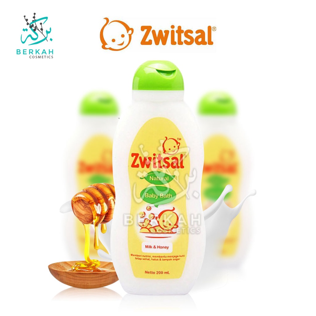 Zwitsal Baby Bath Natural dengan Milk &amp; Honey 200 ml