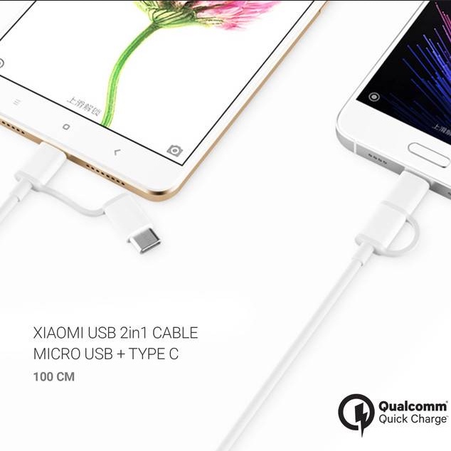 Mi 2in1 USB Cable Micro USB to Type-C 30/100cm