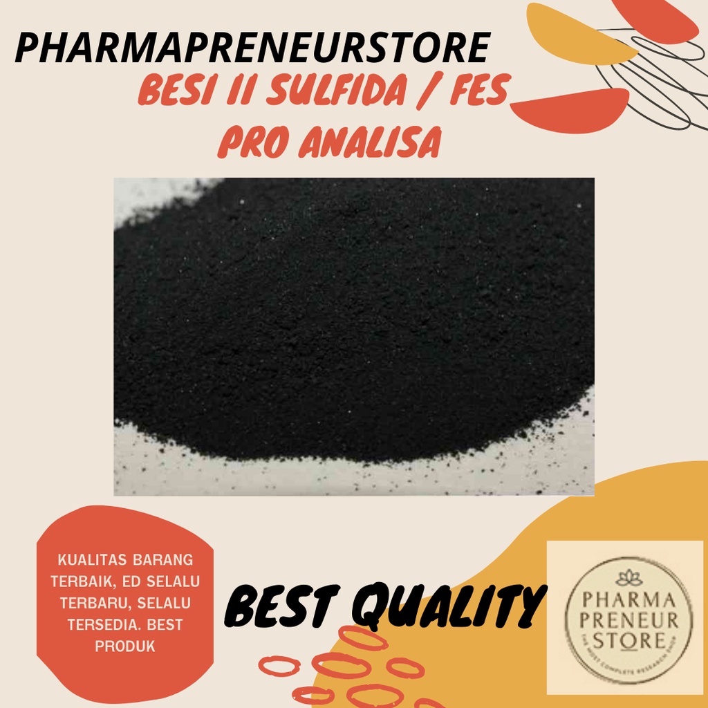 BESI II SULFIDA / FERRUM SULFIDA ( FES ) PRO ANALISA 50 GRAM DAN 100 GRAM BEST QUALITY