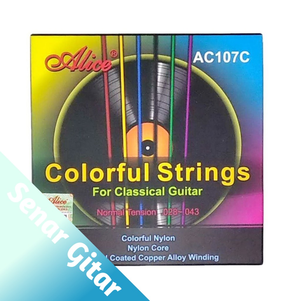 Senar Gitar Klasik Nylon Pelangi Alice AC107C Original