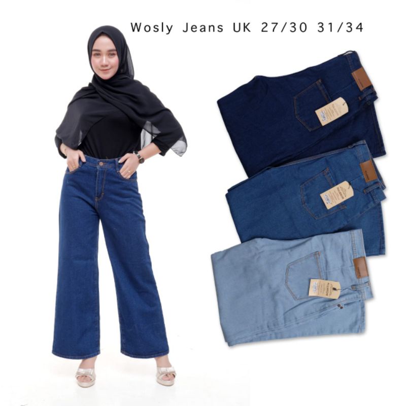 Jeans Kulot Biru Muda