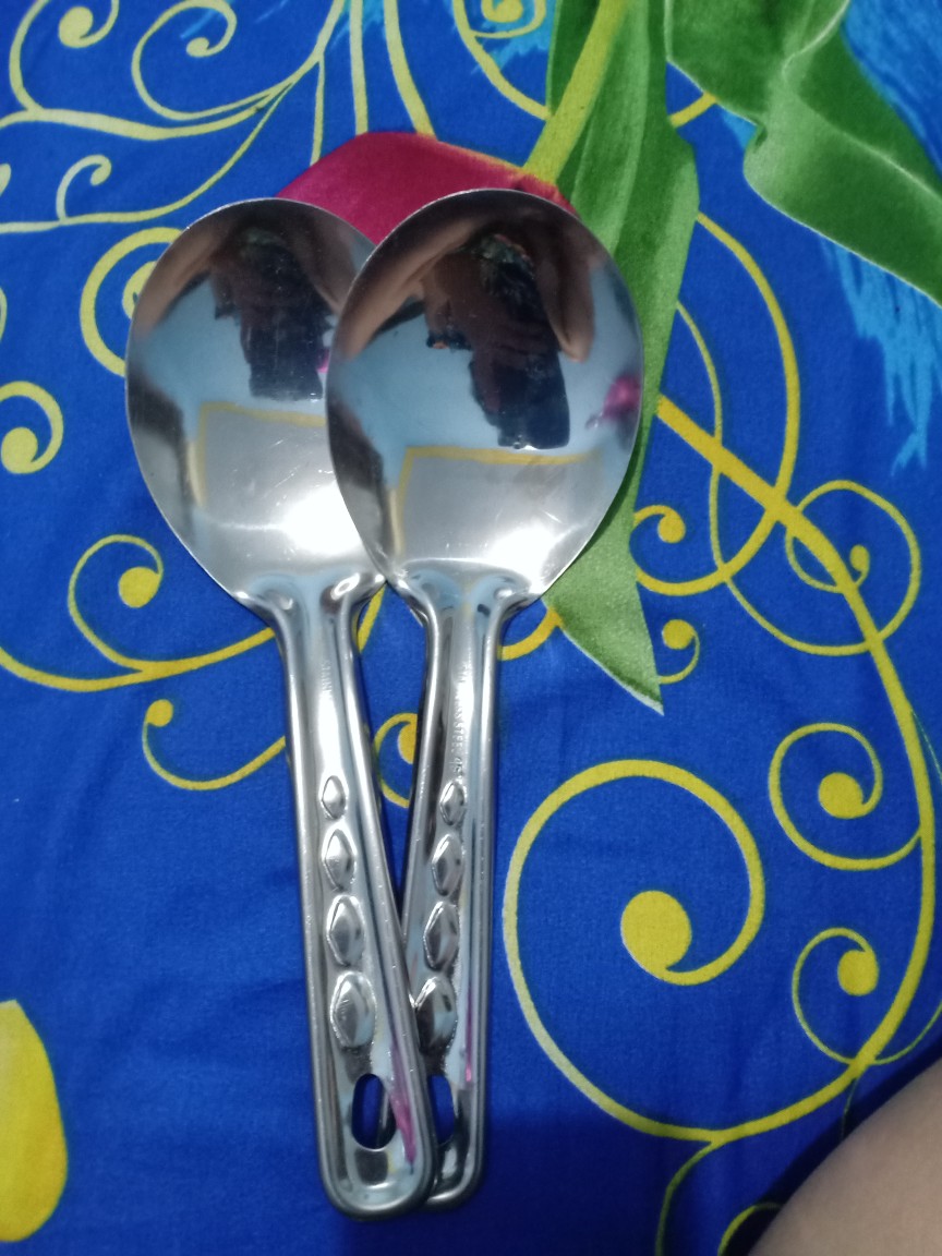 Spatula Sayur - Entong Nasi - Centong Souvenir Stainless Steel Motif Bunga