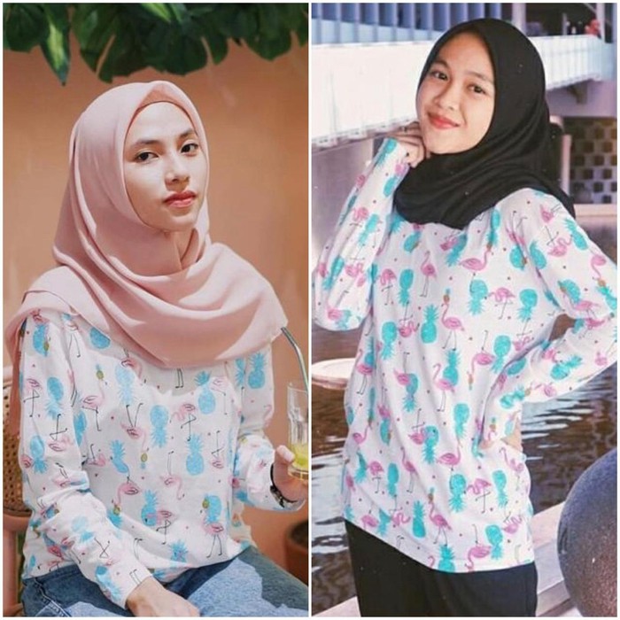 grosir fashion jakarta - baju atasan lengan panjang wanita FLAMINGO -