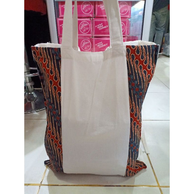 Tas Totele/Tas kain blacu motif batik uk 40x50x15cm