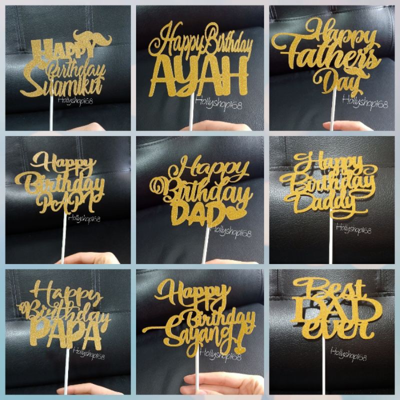 Cake Topper Happy birthday Daddy/toper kue ulang tahun/hiasan kue