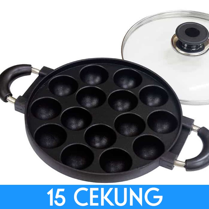 Cetakan takoyaki HC Happy Call / SUGGO 15 lubang cekung anti lengket