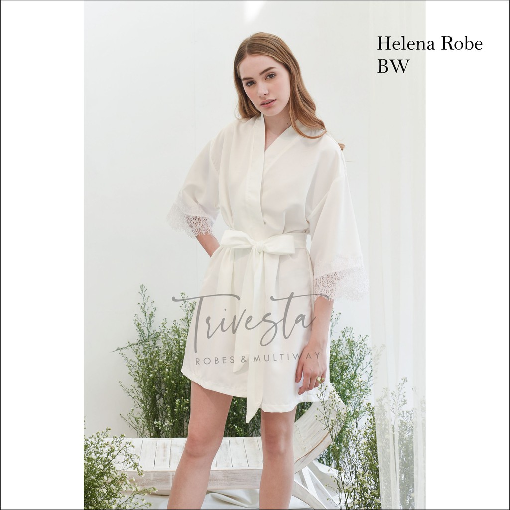 Helena Robe - KIMONO PENGANTIN / BRIDESMAID BALOTELLI &amp; BROKAT + FREE BORDIR (TULISAN BEBAS BISA NAM