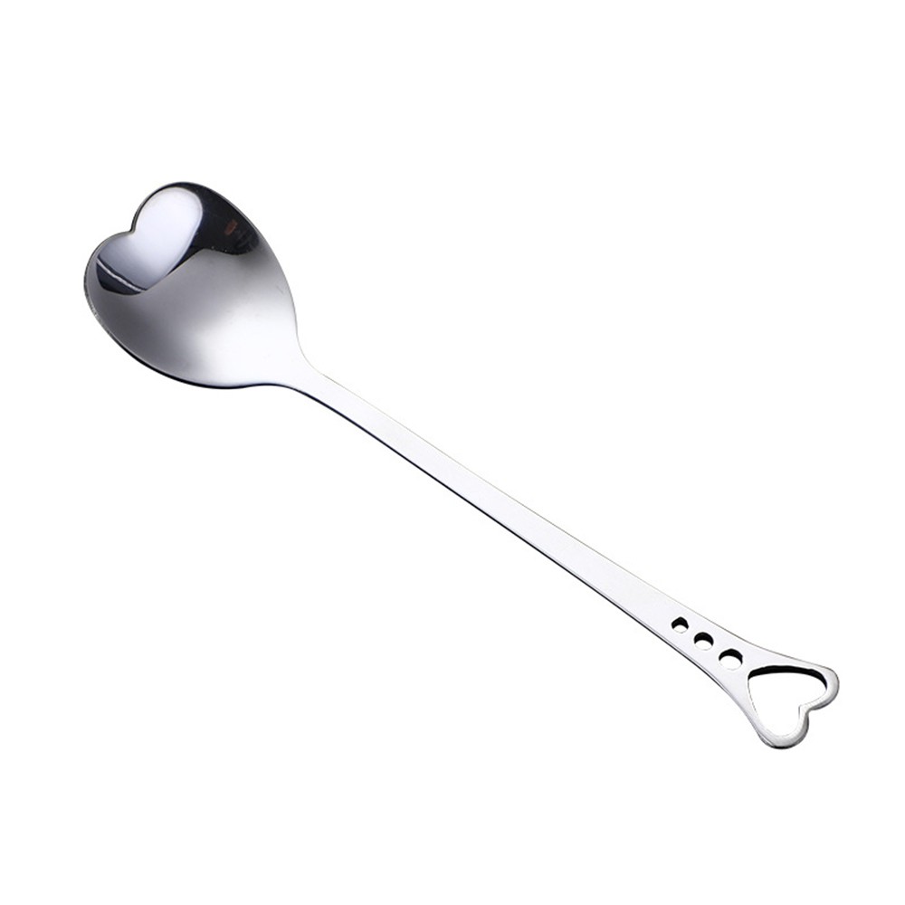 Stainless Steel Spoon Heart Shaped Coffee Spoon Hollow Heart Shaped Spoon Ice Cream Ice Cream Spoon Small Spoon