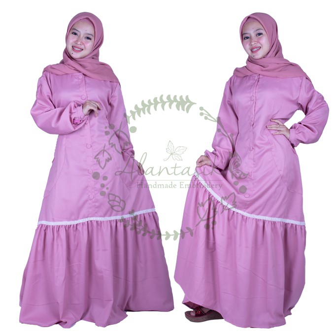 Alantasik - gamis syari jumbo fit to XL lace R.24/R.25