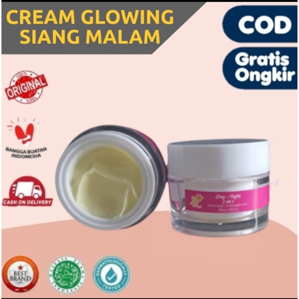 Cream Pemutih wajah Siang malam Zayora / Krim Glowing 2 in 1