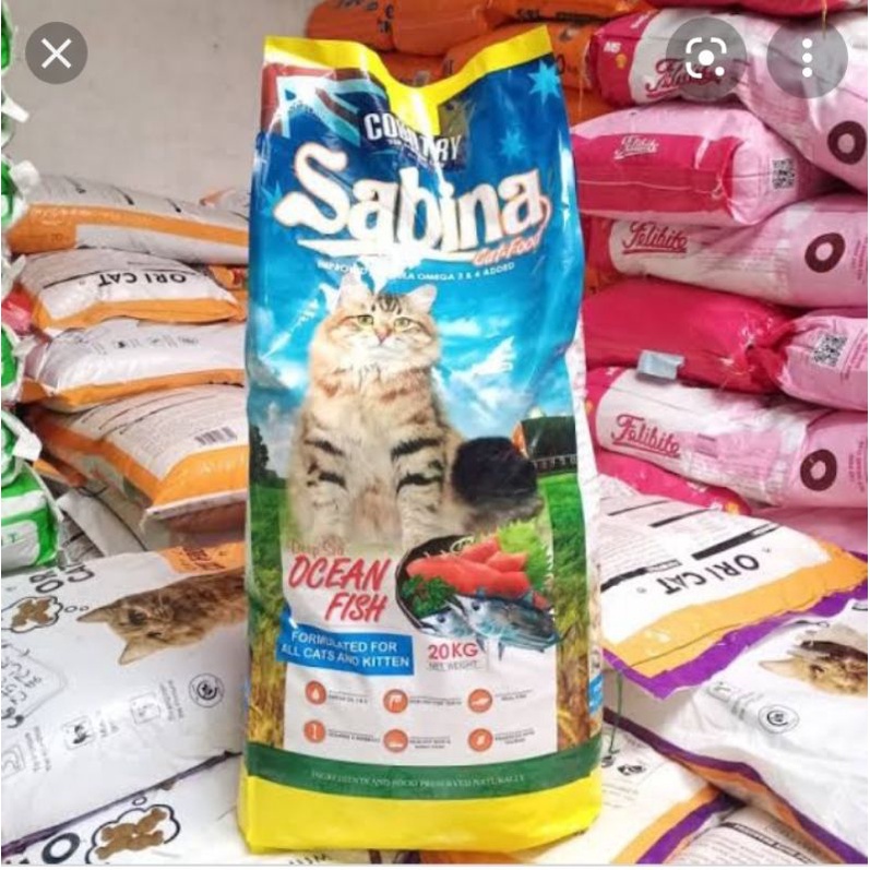 makanan kucing sabina kemasan 20 kg khusus link ekspedisi