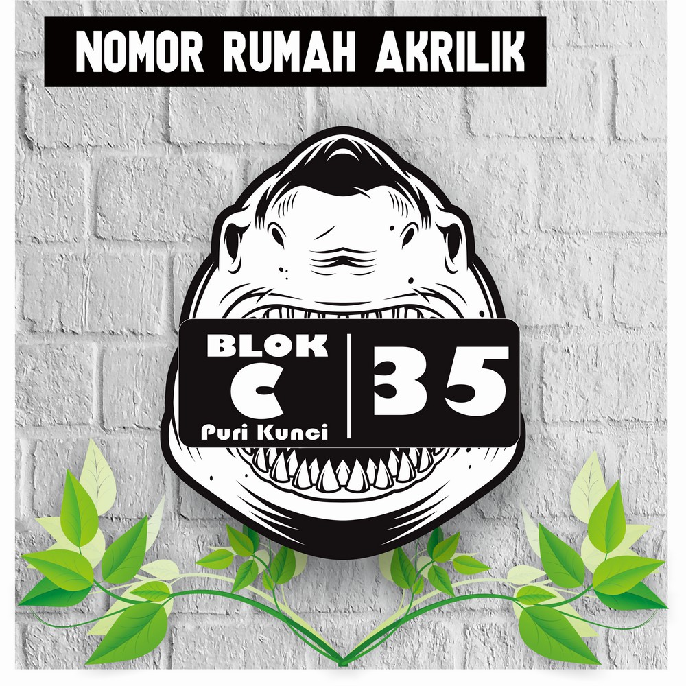 

PAPAN NOMOR ALAMAT RUMAH AKRILIK | NOMOR RUMAH ACRYLIC UKURAN 16X19CM AKRILIK SOLID HN46