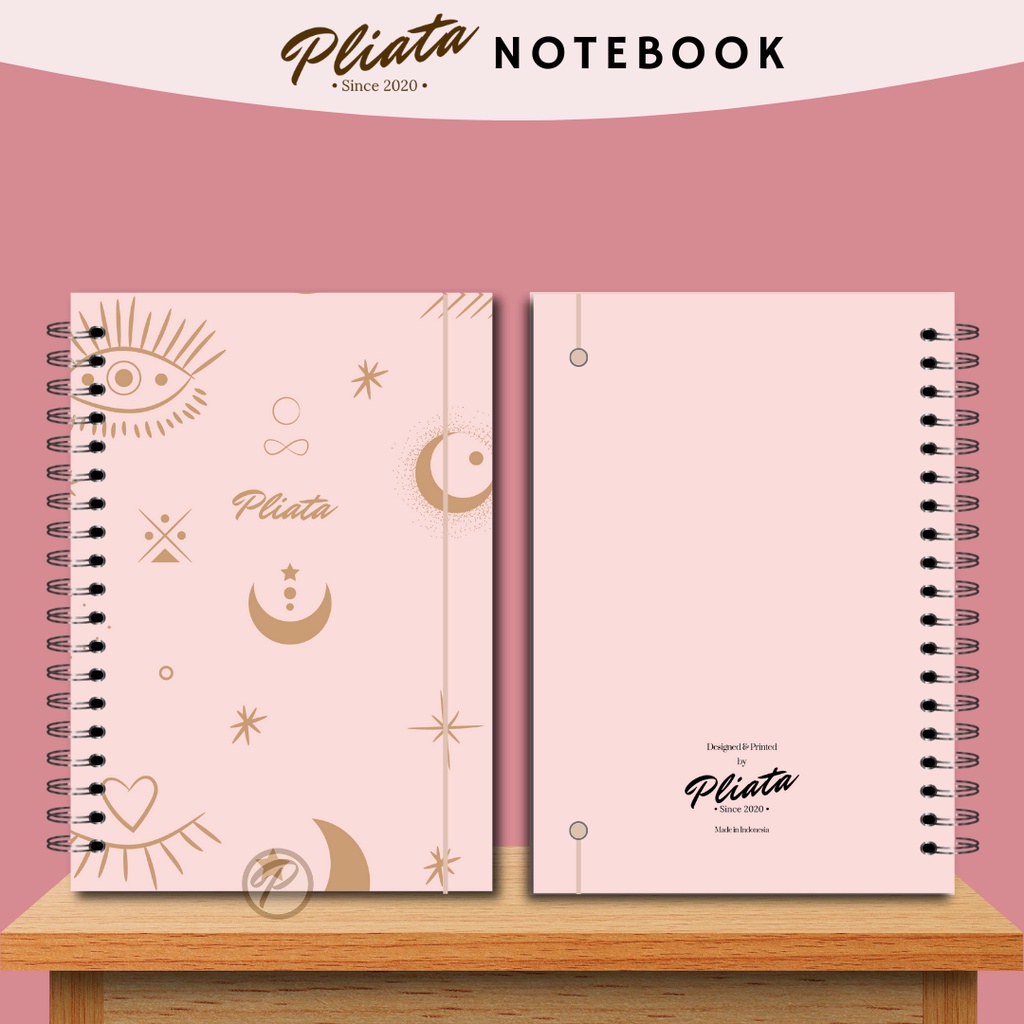 PLIATA NOTEBOOK SPIRAL - (PN74) Pink Gold - Softcover Doft Aesthetic Book Buku Tulis