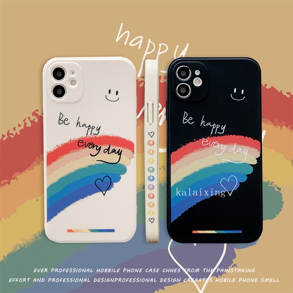 Casing for iPhone 13 Pro Max 13 mini 12 ProMax 11 Pro Xs Max 7Plus 8Plus Motif Pelangi