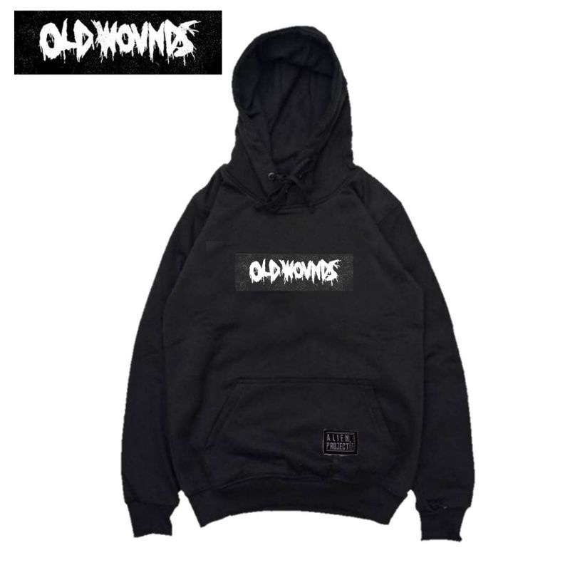 hoodie black hitam pria