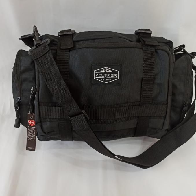 Tas Selempang Pria Waist Bag Pinggang Uk Besar Jumbo Sling Multifungsi - Hitam