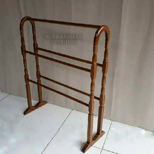Rak Handuk Kayu Jati Gantungan Handuk Baju Hotel Jujur Barokah Furniture Jepara