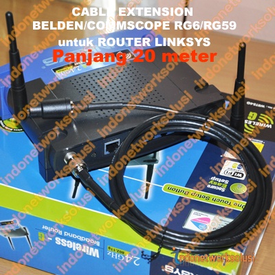 LINKSYS ROUTER CABLE EXTENSION KABEL EKSTENSION COMMSCOPE (20M)