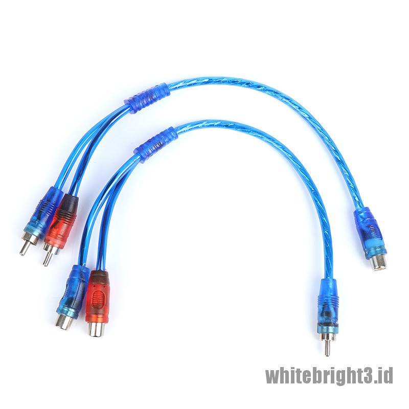 &lt; White3 &gt; 1Pc Kabel Adapter Splitter Audio Stereo RCA Male Ke Female Bentuk Y