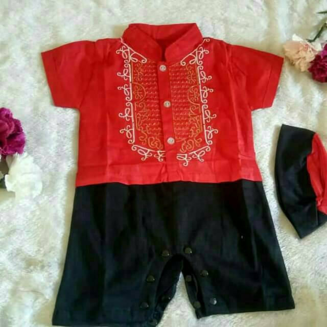 TERMURAAHHH Baju Koko Bayi Romper Jumper Koko Putih TERMURAAHHH Baju Koko Bayi Romper Jumper Koko Putih