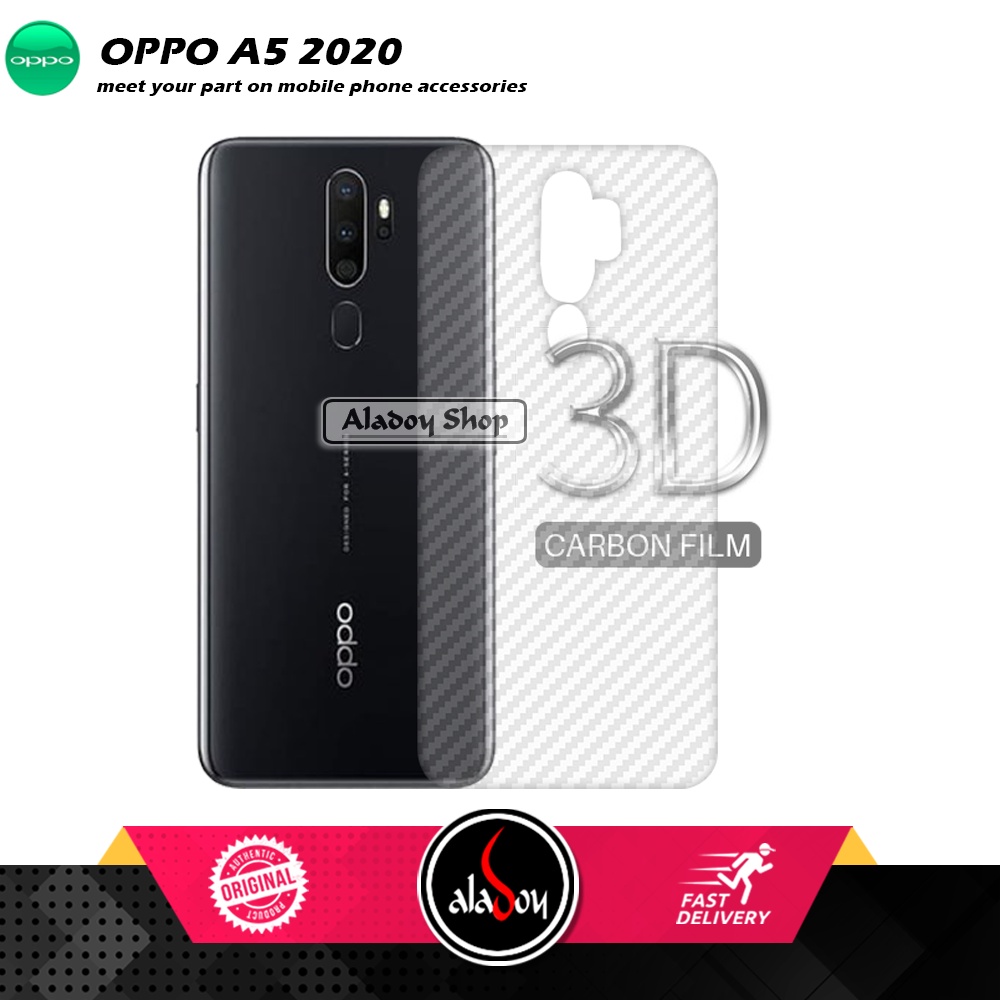 Case OPPO A5 2020 Armor Fusion Transparent Casing Free Skin Carbon 3D