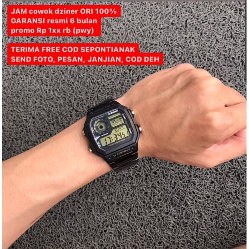 jam cowok original hitam petak terbaru