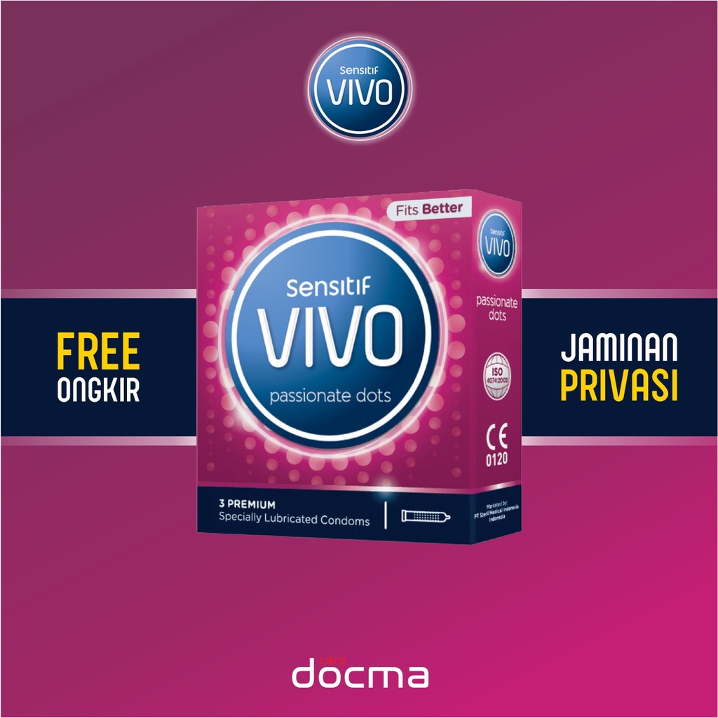 Kondom VIVO Condom - Passionate Dots Isi 3