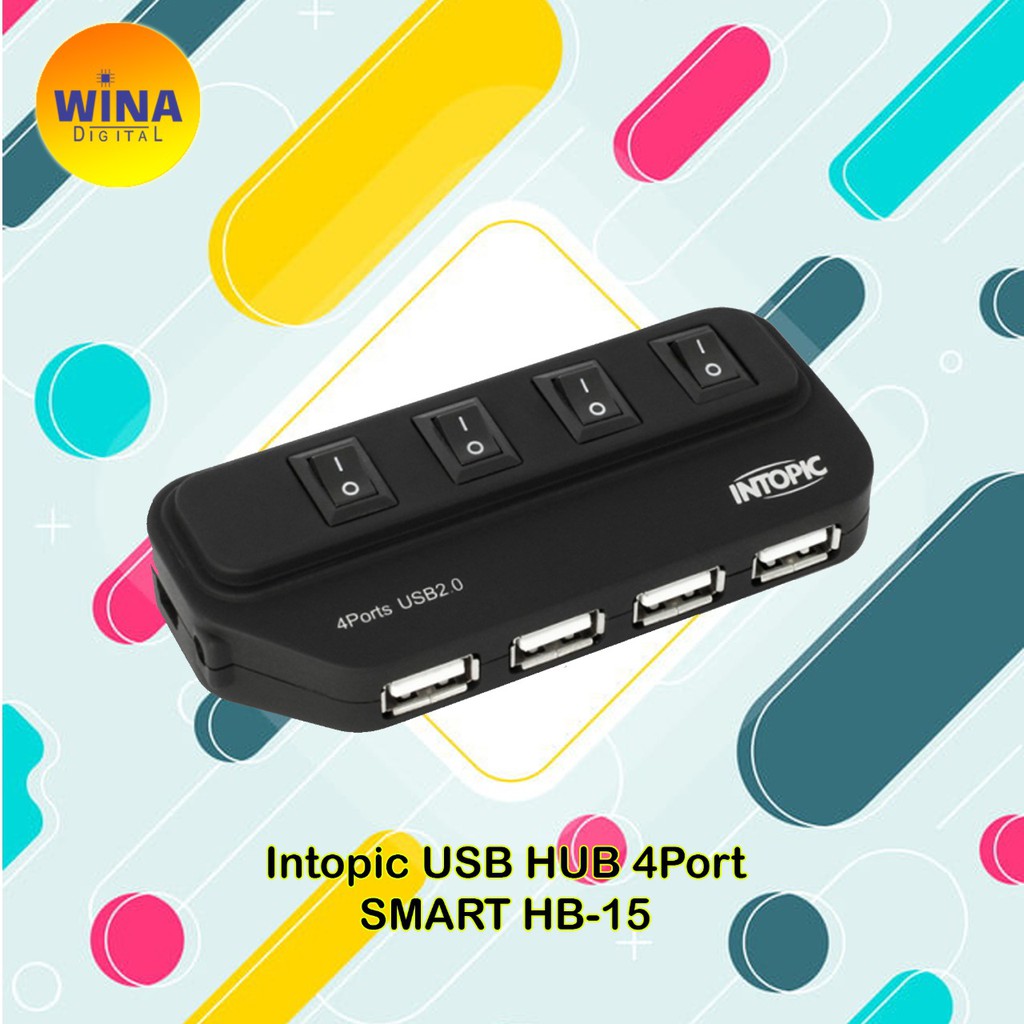 USB Hub 4 Port Intopic Smart HB-15