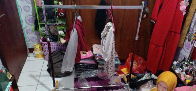 Gawang Baju Palang Kotak 100 Cm / Gantungan Baju Palang Kotak (harga Belum Termasuk Suling Baju)