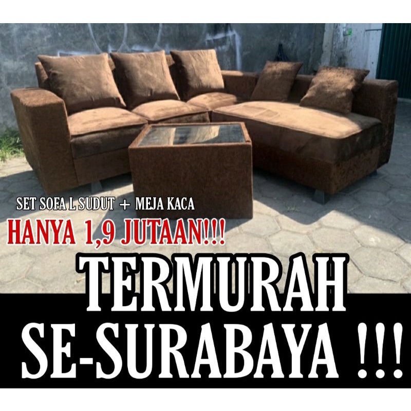TERMURAH SET SOFA L SUDUT / SOFA L PUTUS (TANPA MEJA)